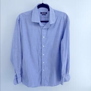 Indochino cotton blend striped long sleeve button up dress shirt